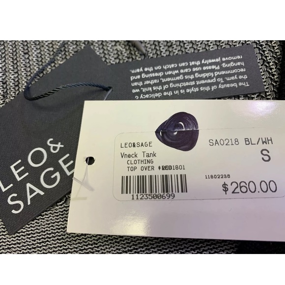Leo & Sage Black Diagonal Tank Top NWT $260 S/M - Picture 3 of 9
